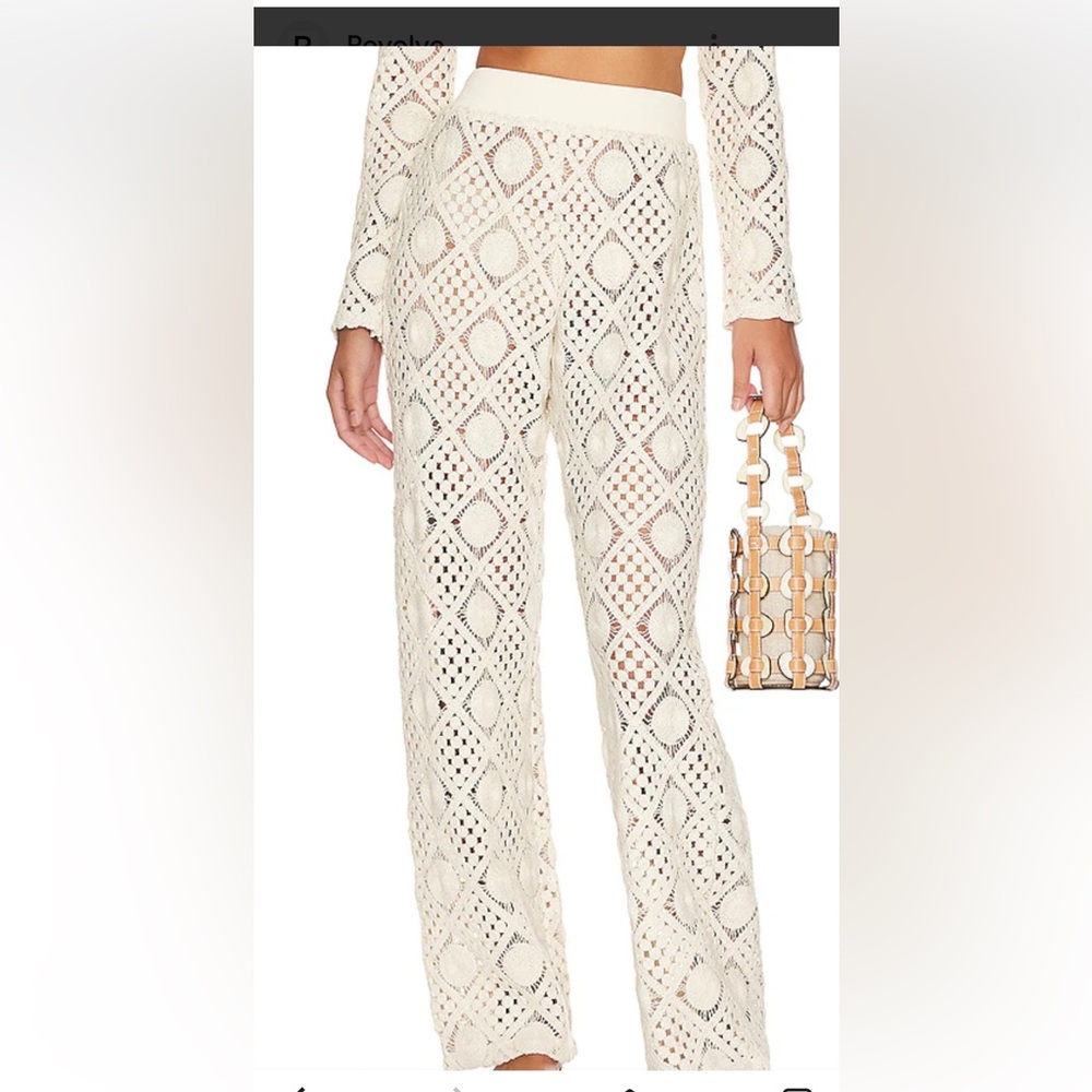 Urban Outfitters Luce del sol semi Cream Crochet pants